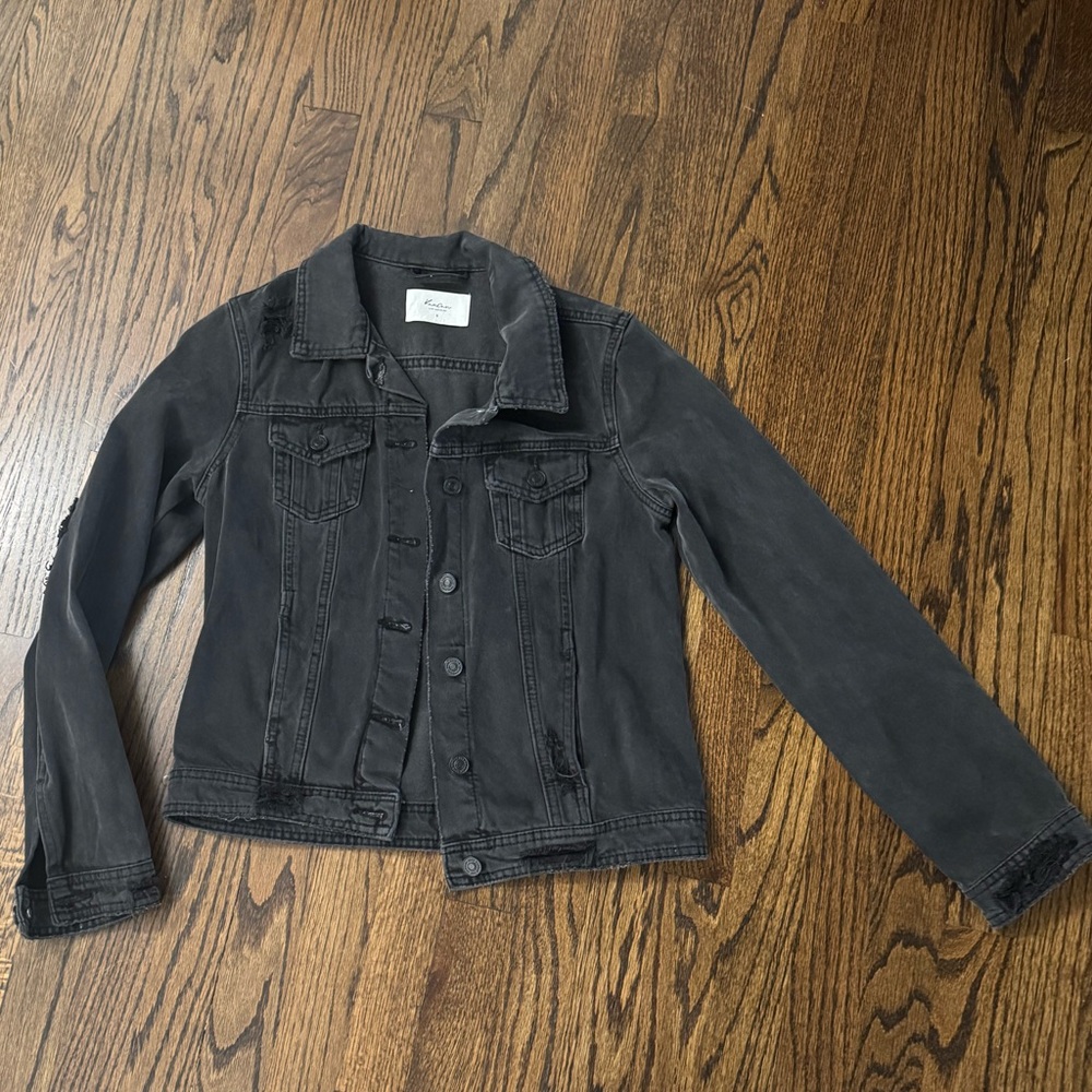 Women’s Distressed Black Denim Jacket